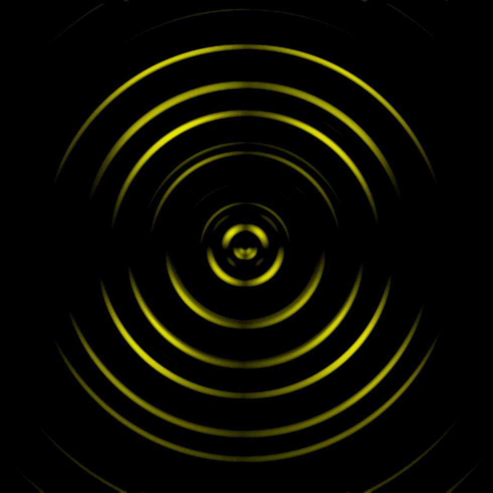 onda sonora digital amarela ou sinal de círculo, abstrato foto