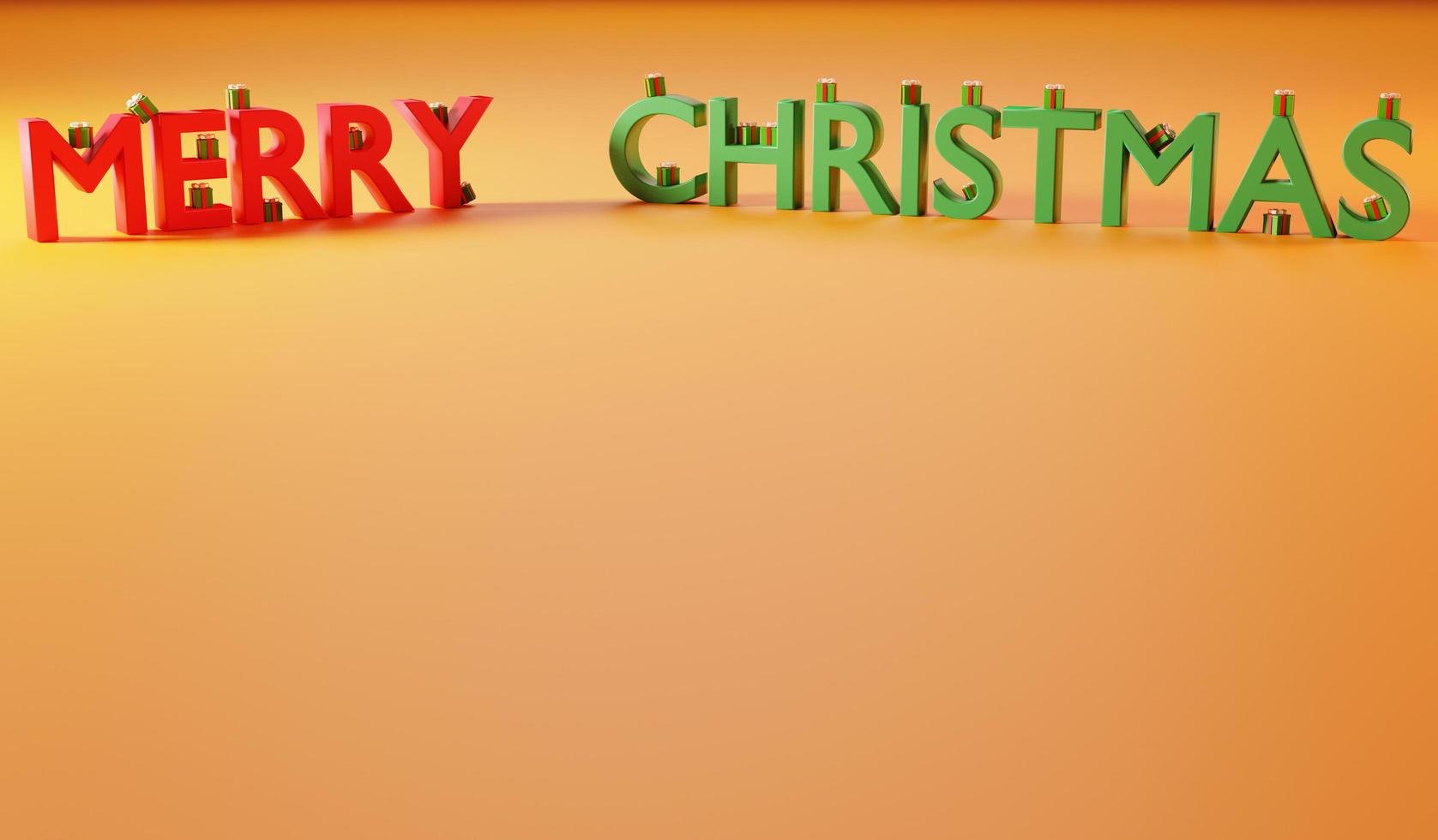 3d renderização de sinal de banner de natal pop up e presente de natal no texto foto