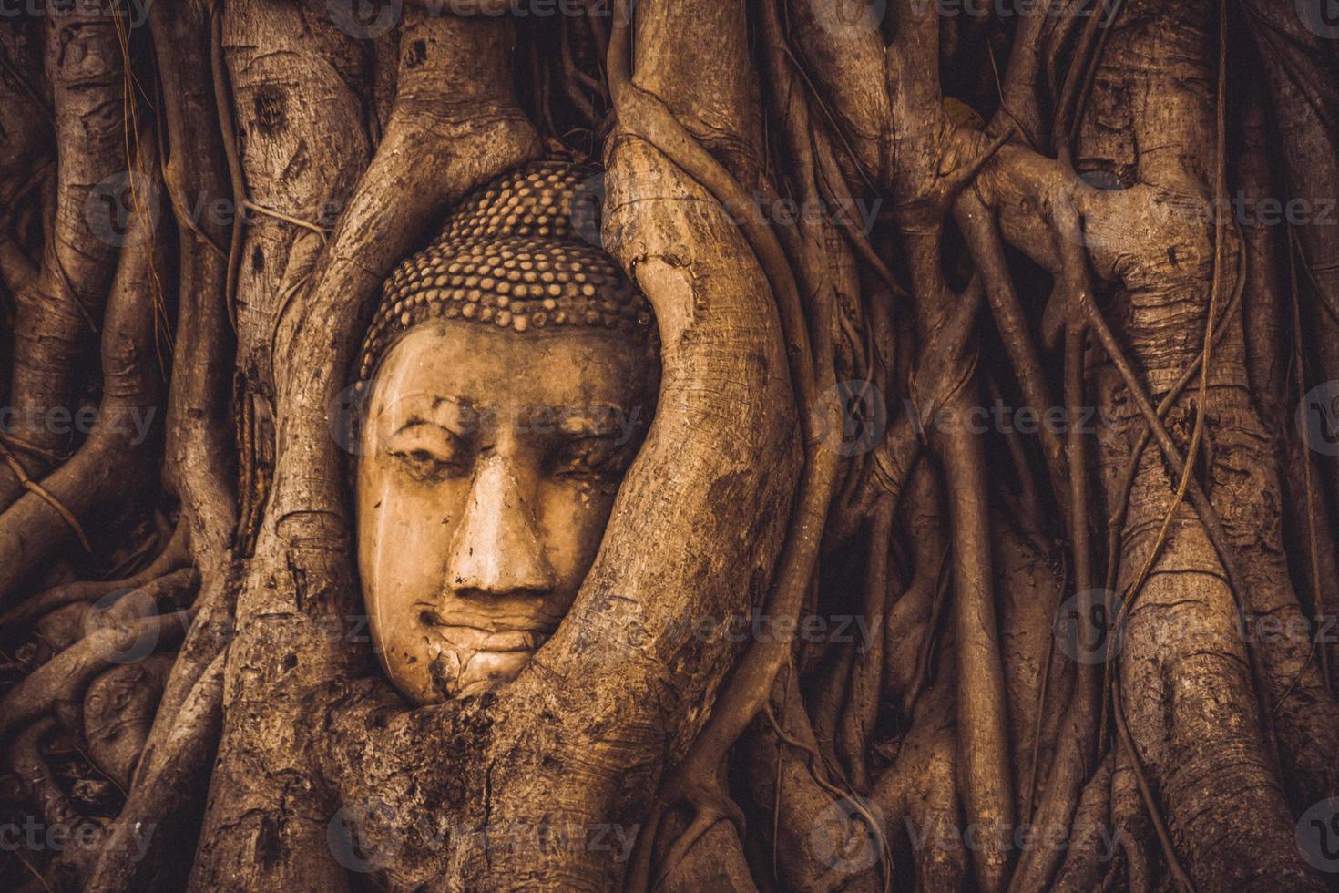 Tailândia ruínas e antiguidades no parque histórico de ayutthaya turistas de todo o mundo decadência de buda foto