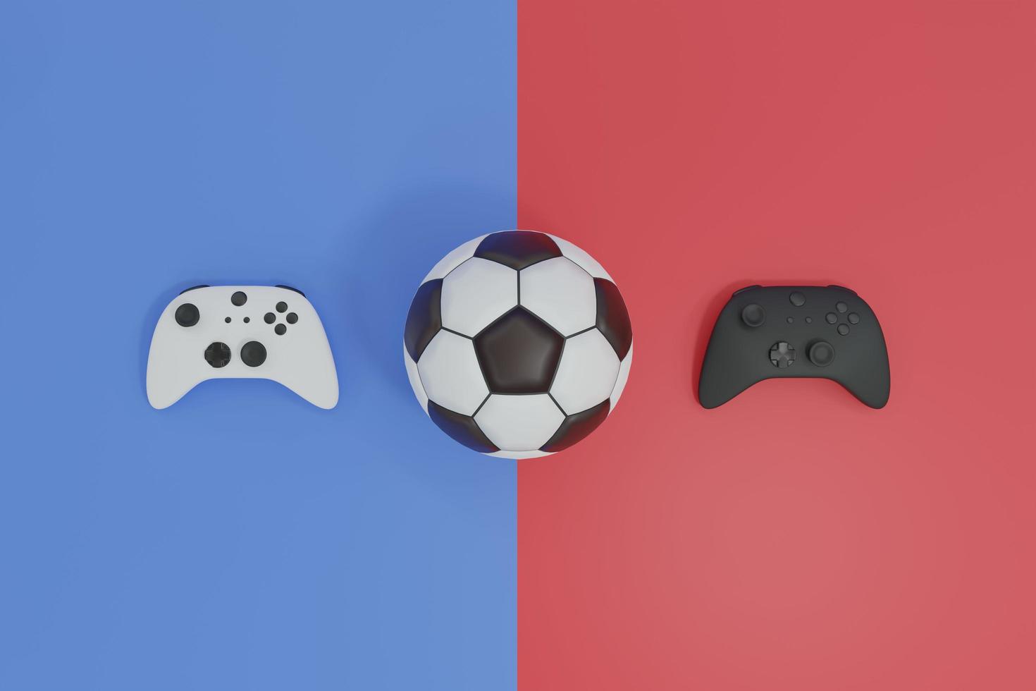 competição de futebol de futebol de joystick branco e preto ilustração de renderização 3d foto