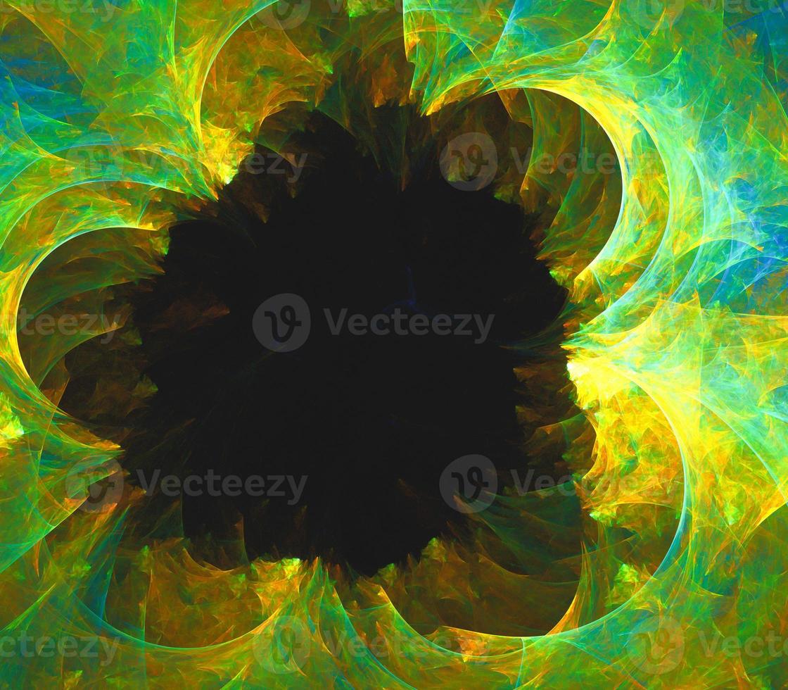 fundo abstrato arte fractal, sugestivo de astronomia e nebulosa. fundo de quadro de arte de ilustração de fractal gerado por computador foto