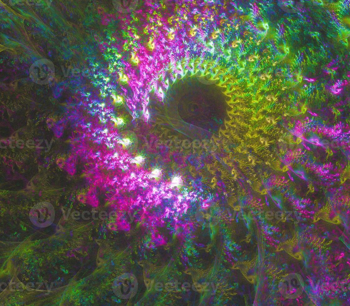 fundo abstrato arte fractal, sugestivo de astronomia e nebulosa. gerado por computador fractal ilustração espiral arte nebulosa. foto