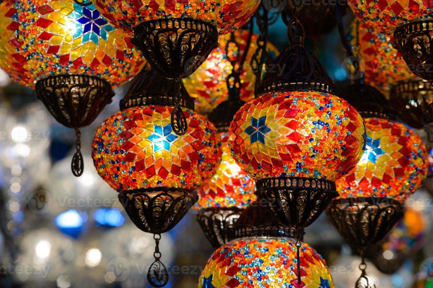 lanternas de mosaico turco tradicional foto