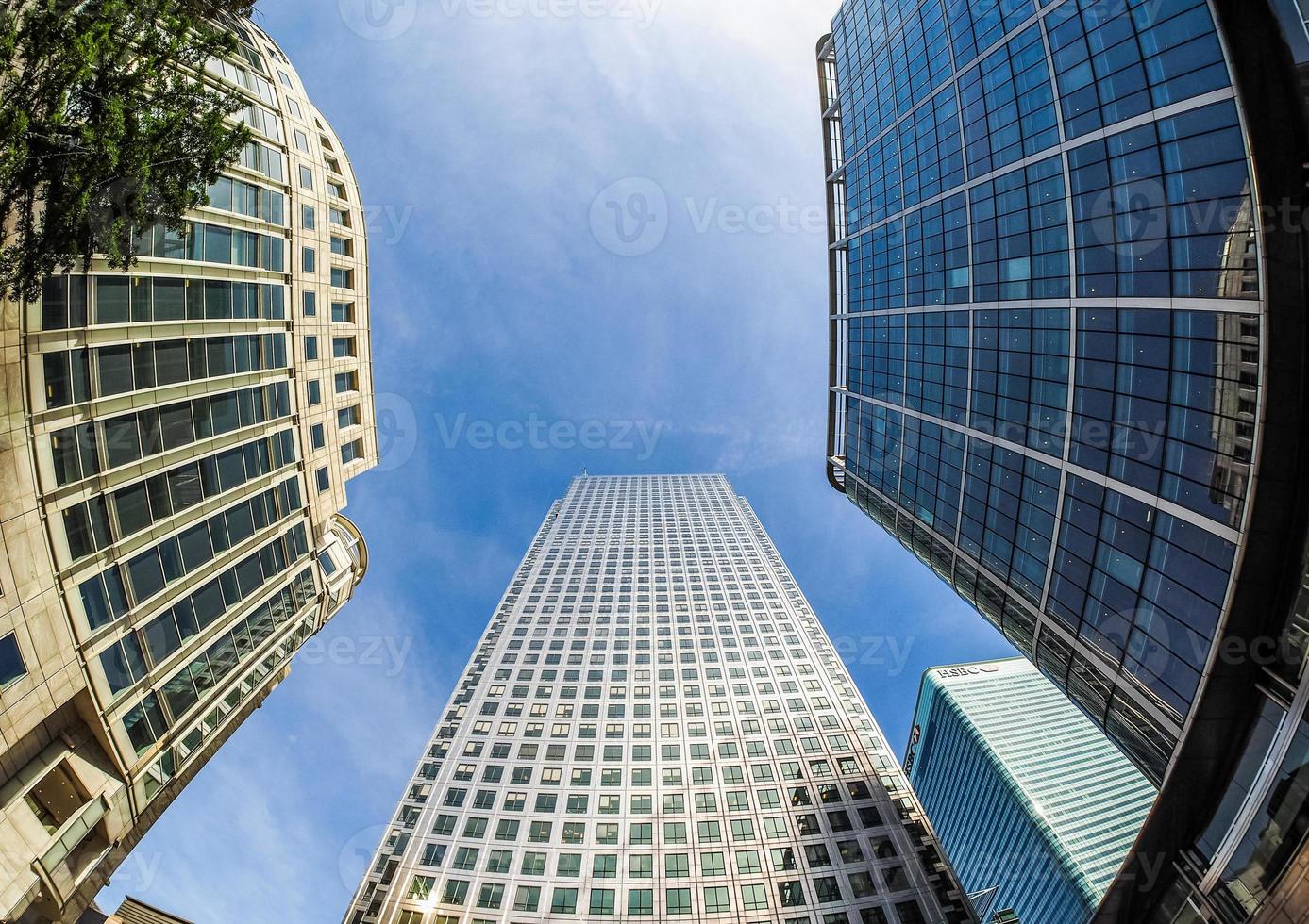 horizonte de hdr canary wharf em londres foto