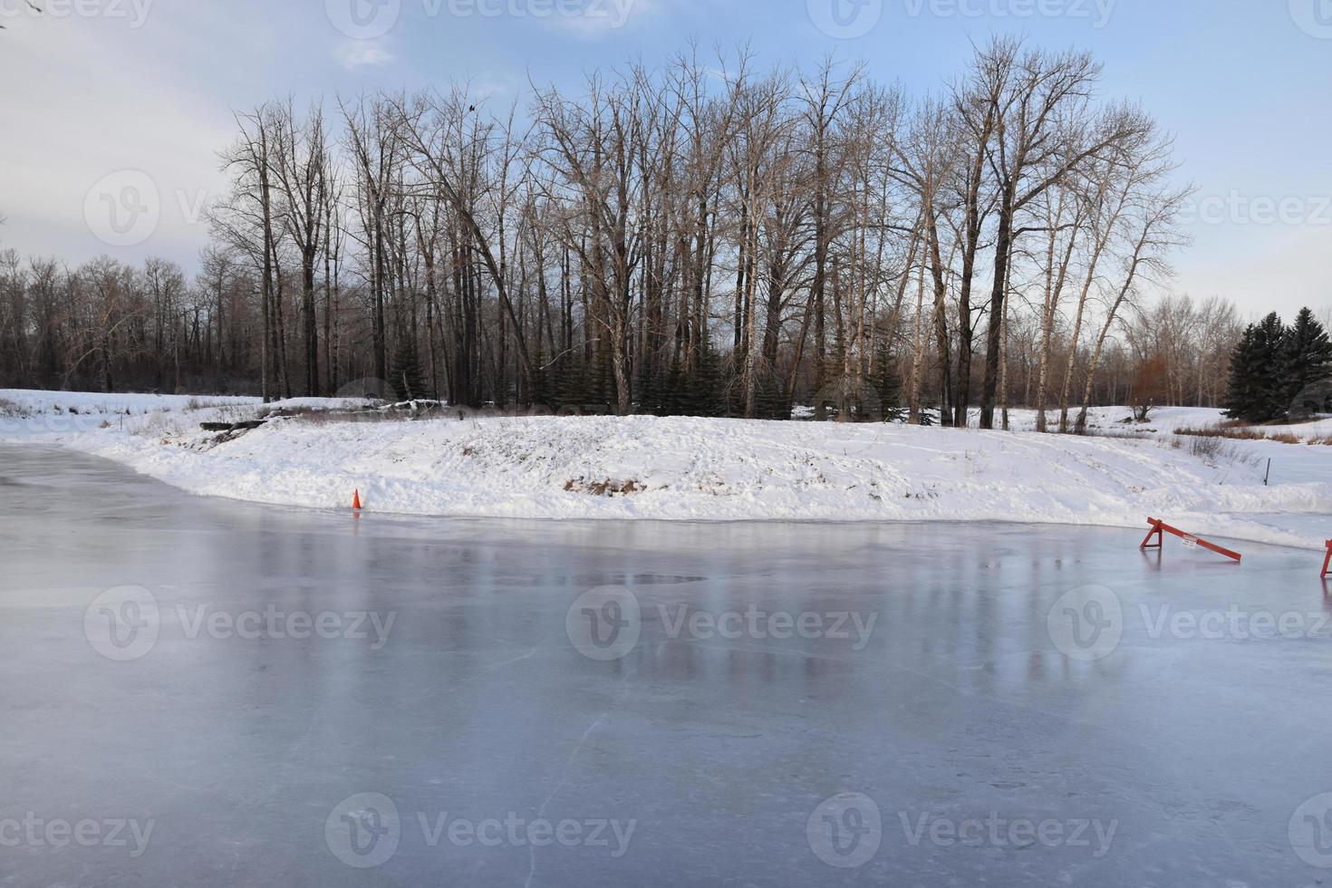 pista de patinação ao ar livre na lagoa foto