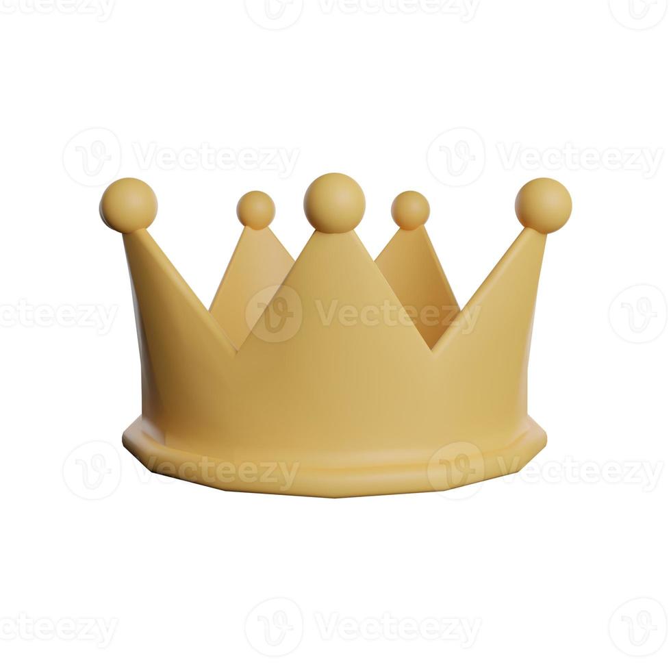 coroa rei ícone 3d foto de alta qualidade