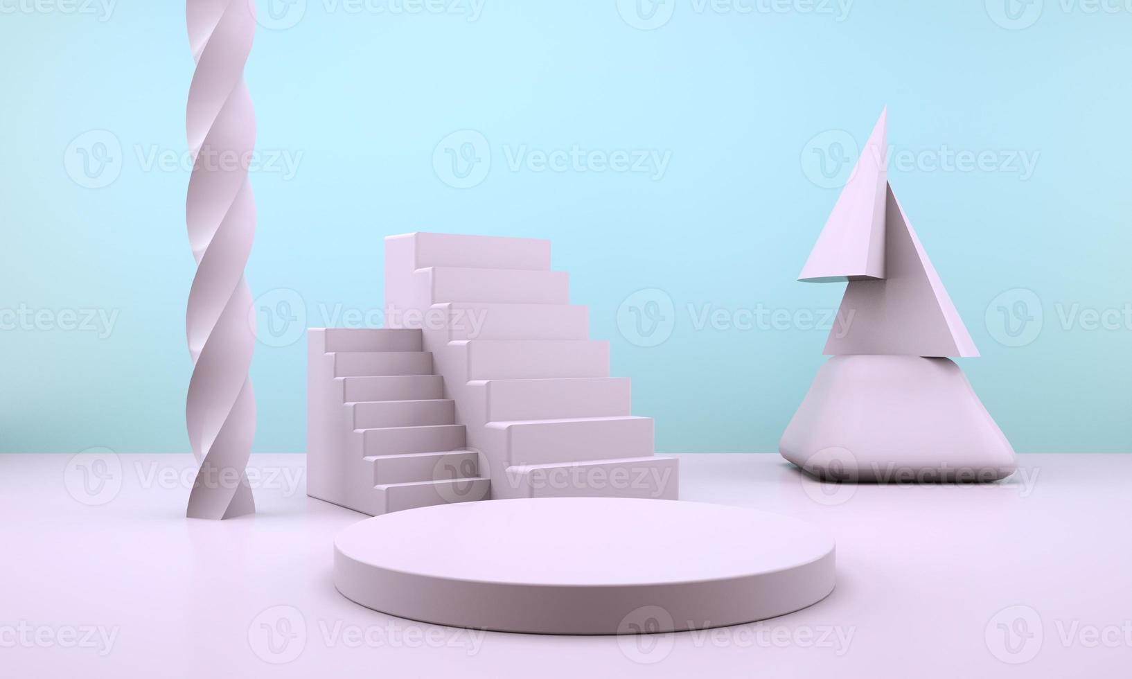 Fundo abstrato 3D, mock up pódio de forma de geometria de cena para exposição de produtos, ilustração 3D. foto