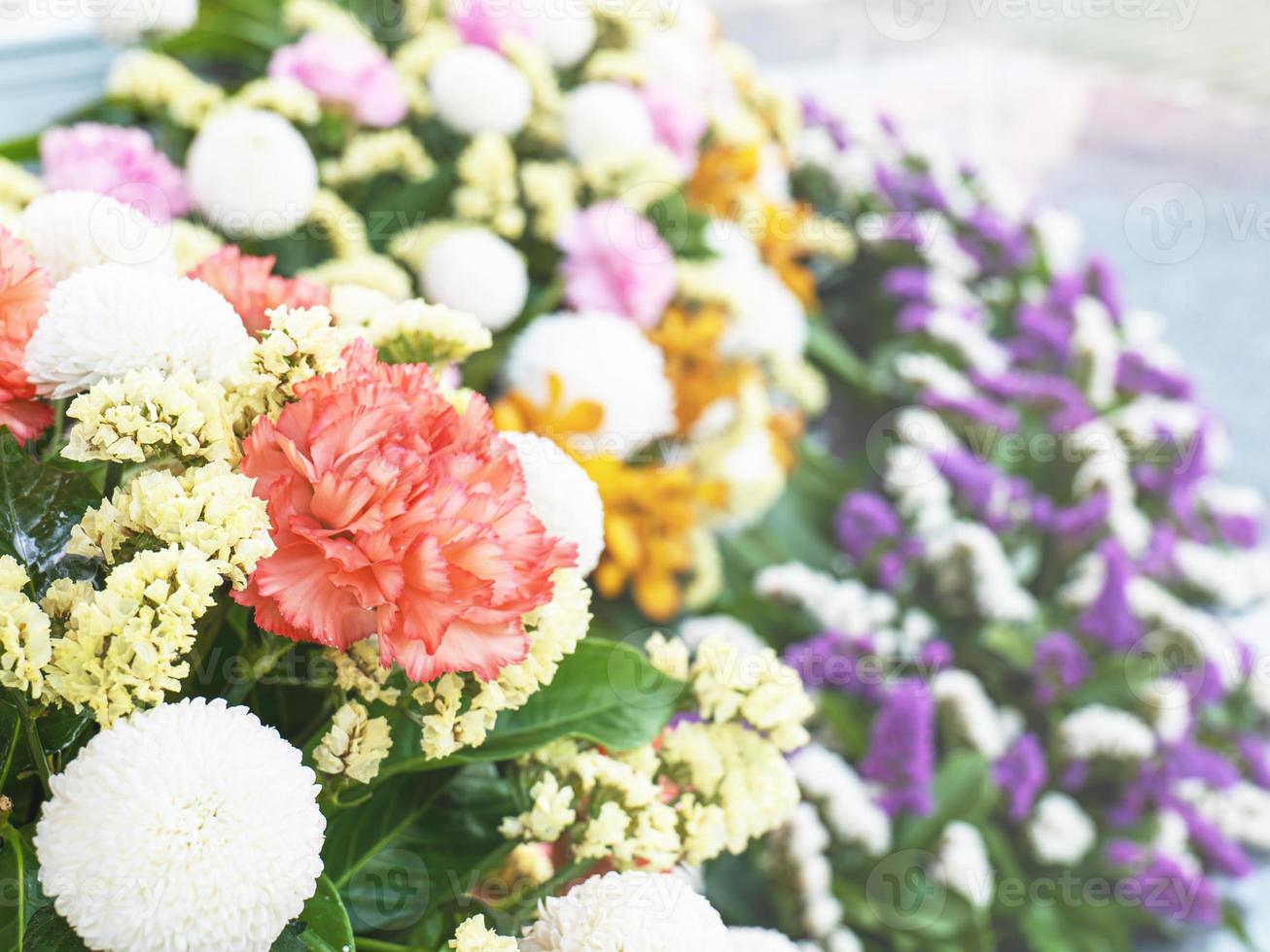 flores de muitas cores diferentes são organizadas em grupos para ficarem bonitas em diferentes cerimônias. atualizar foto