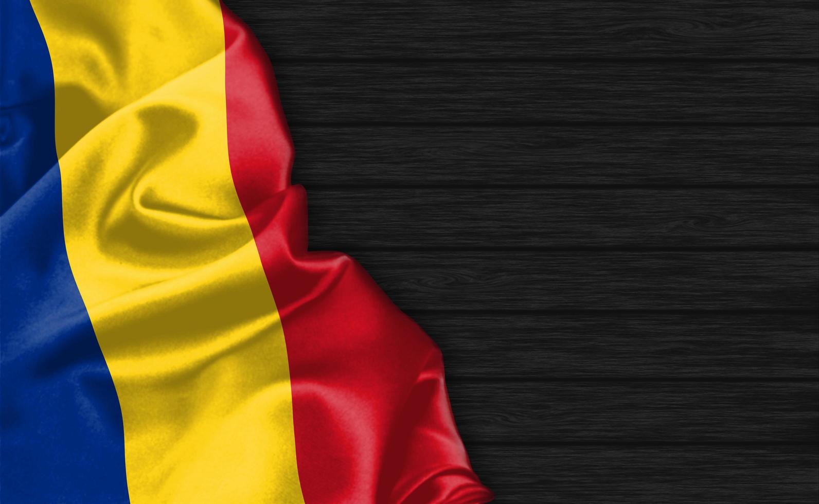 closeup de renderização 3D da bandeira da Romênia foto