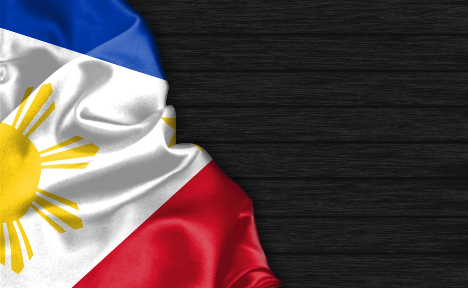 closeup de renderização 3D da bandeira das filipinas foto