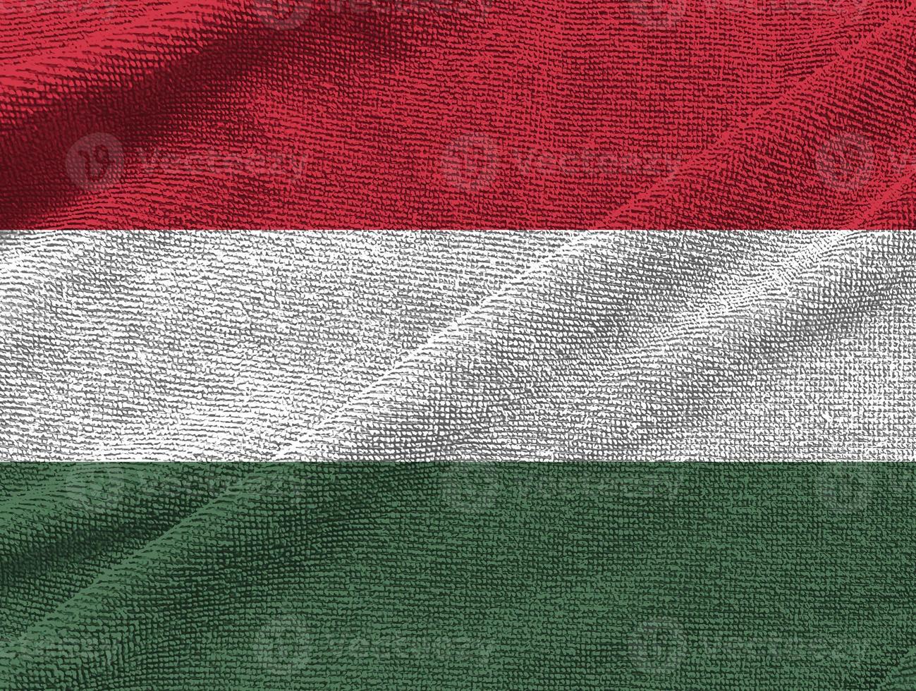 onda de bandeira da Hungria isolada em png ou fundo transparente, símbolos da Hungria, modelo para banner, cartão, publicidade, promover, comercial de tv, anúncios, web design, ilustração foto