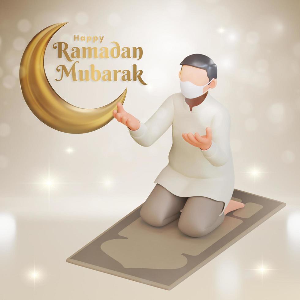 saudação islâmica ramadan mubarak design de cartão foto