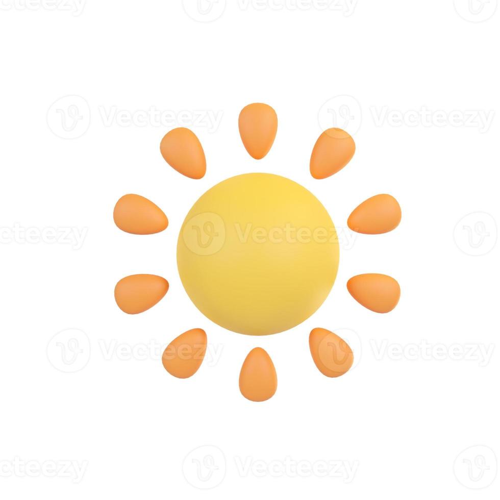 sol círculo da manhã irradiando luz laranja ao redor. ilustração 3D. foto