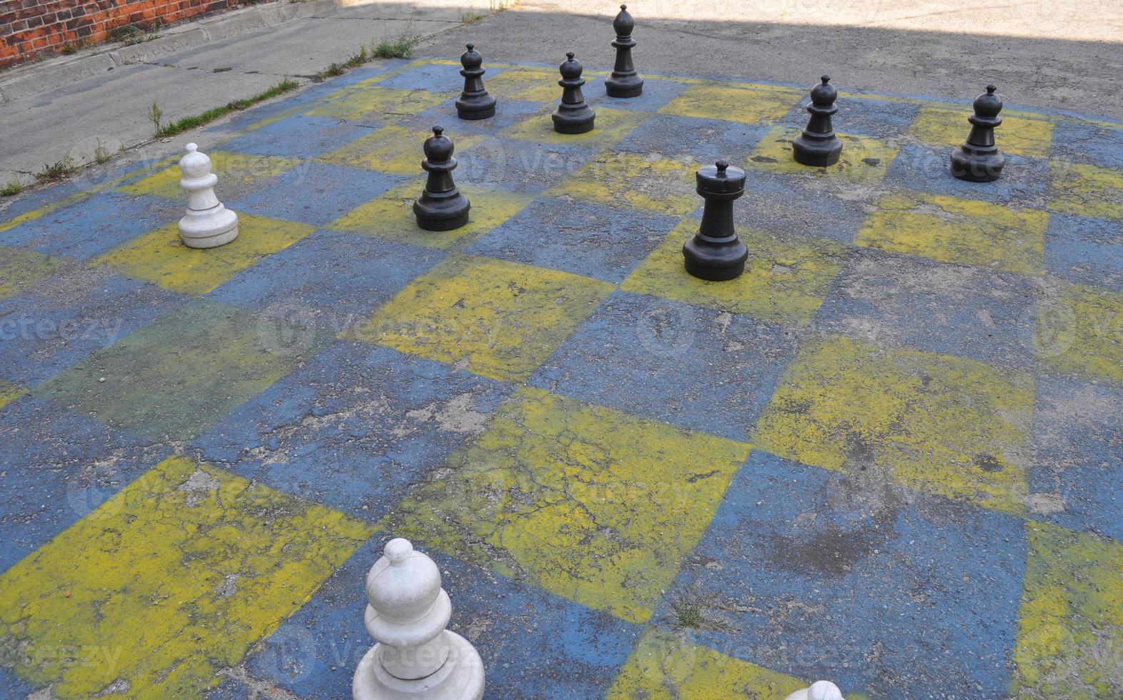 tabuleiro de xadrez público em varsóvia foto