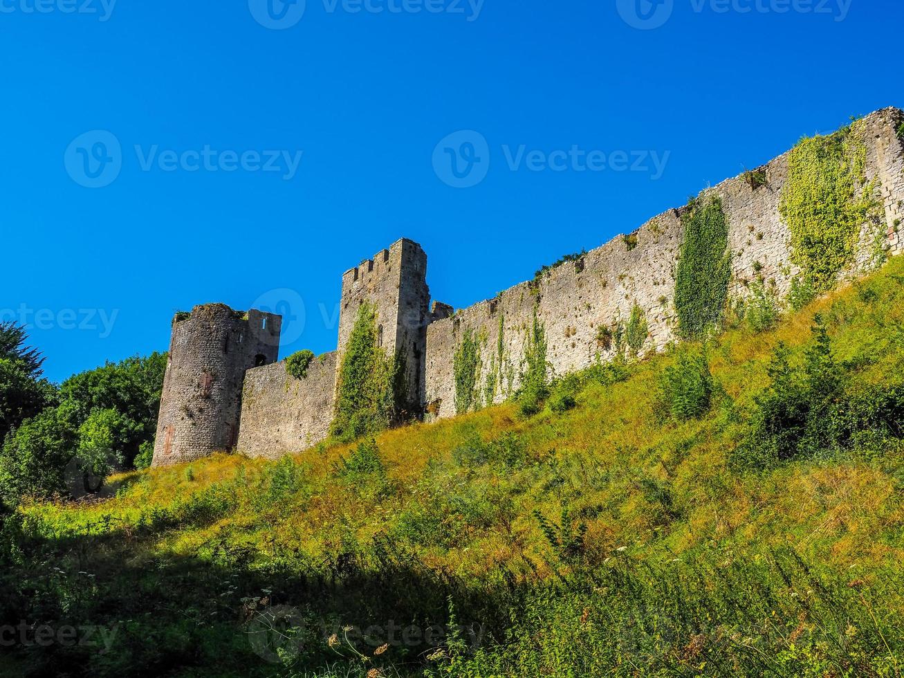 hdr ruínas do castelo chepstow em chepstow foto