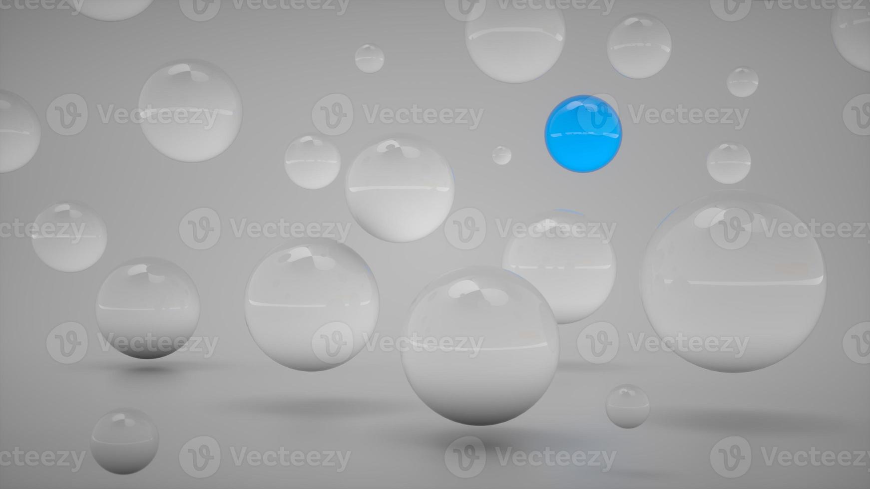 muitas bolas são brancas, mas apenas uma é azul. foto
