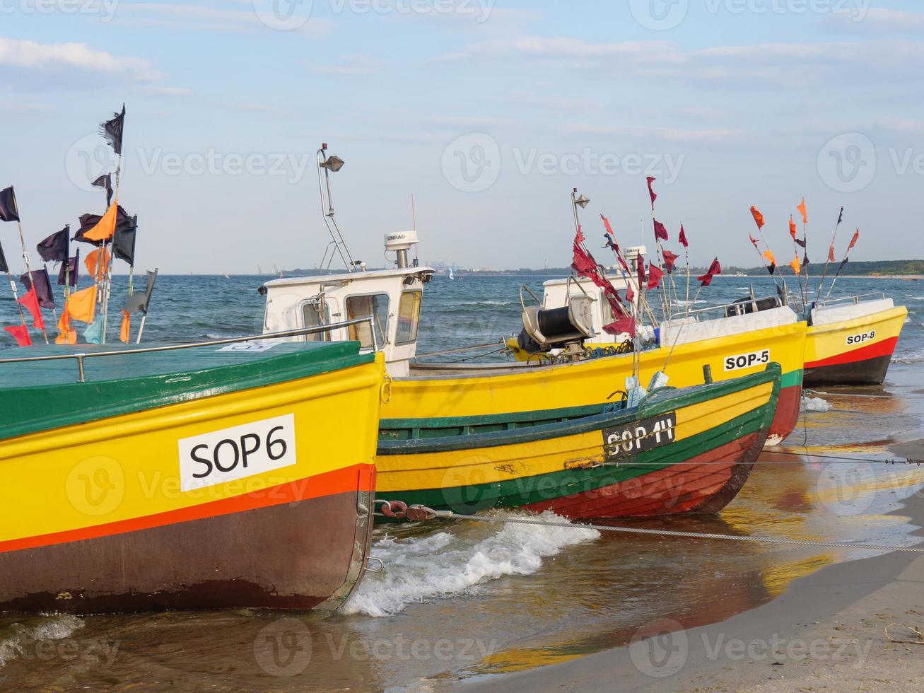 a praia de sopot na polônia foto