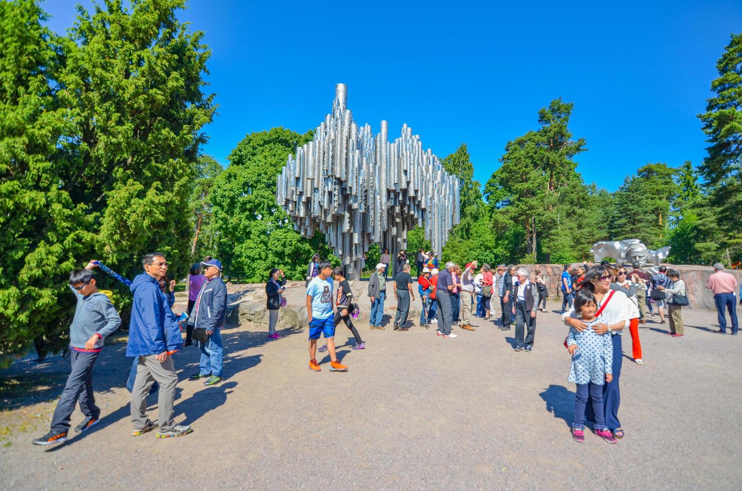 Helsinque, Finlândia, 9 de julho de 2017-Jean Sibelius Monument foto