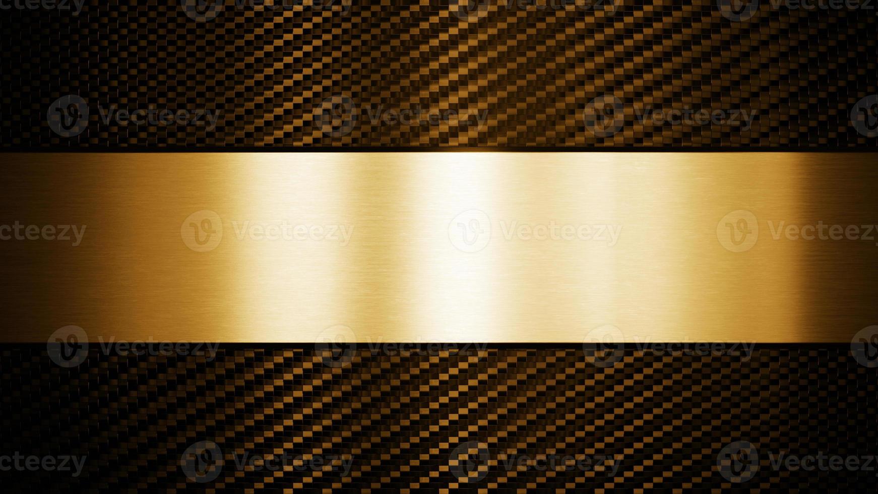 padrão de fundo de fibra de carbono ouro. renderização em 3D foto