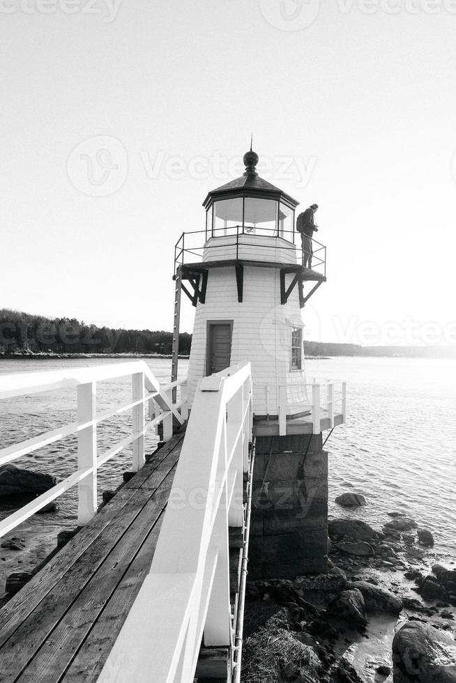 farol preto e branco foto