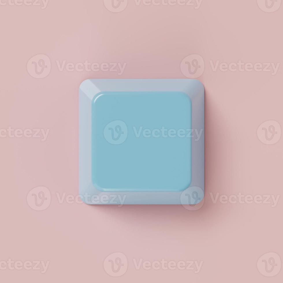 botão de entrada de teclado de cor azul e rosa no fundo. objeto abstrato e conceito de tecnologia. renderização de ilustração 3D foto