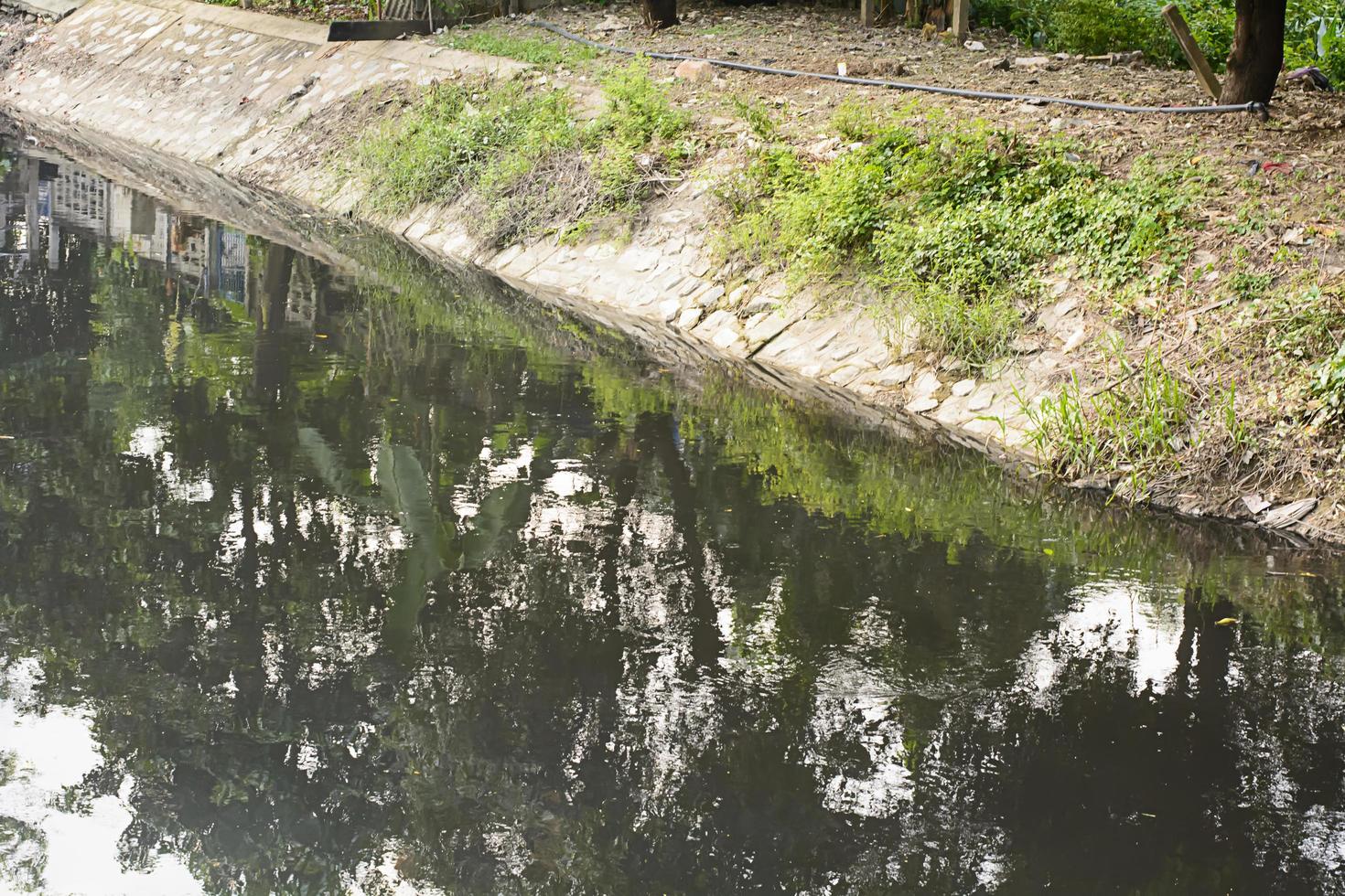 canal poluído em bangkok foto