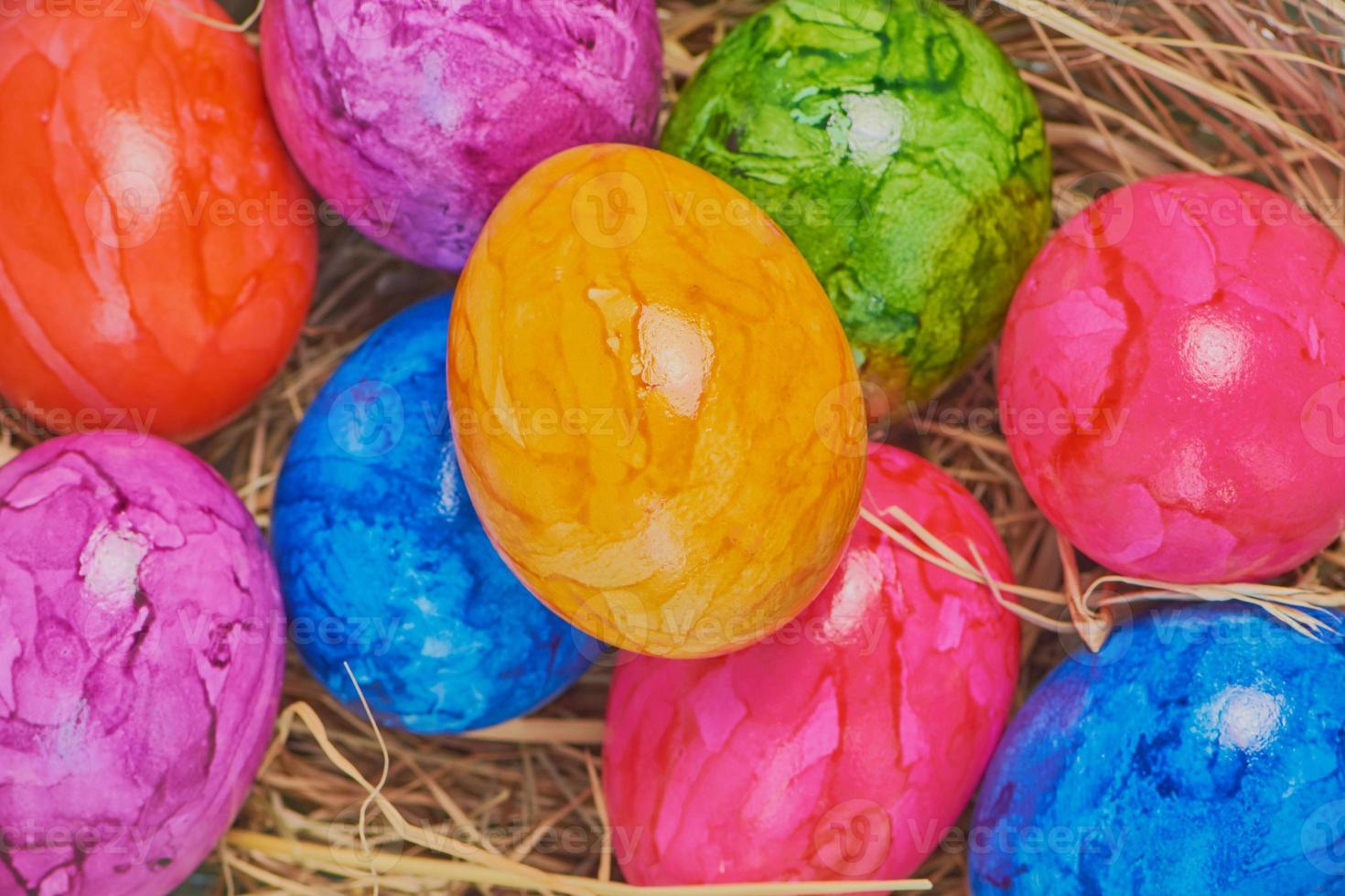 ovos de páscoa coloridos, macro fotografia foto