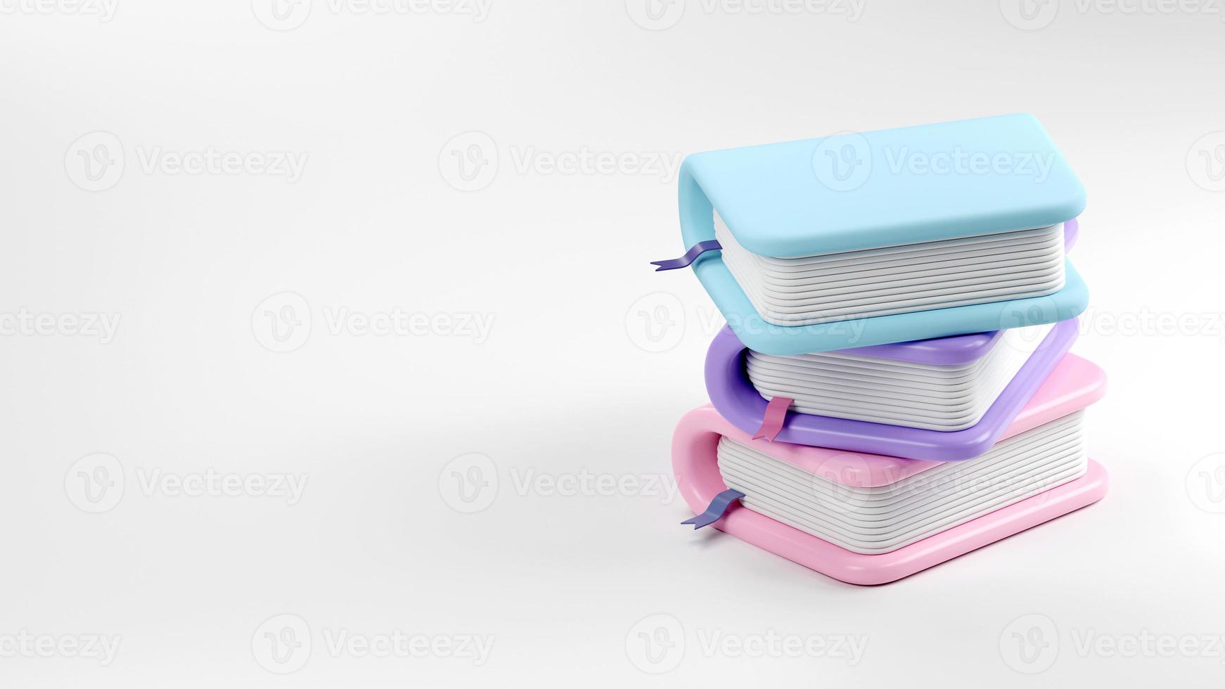 livros de cores pastel mínimas bonitos 3d foto