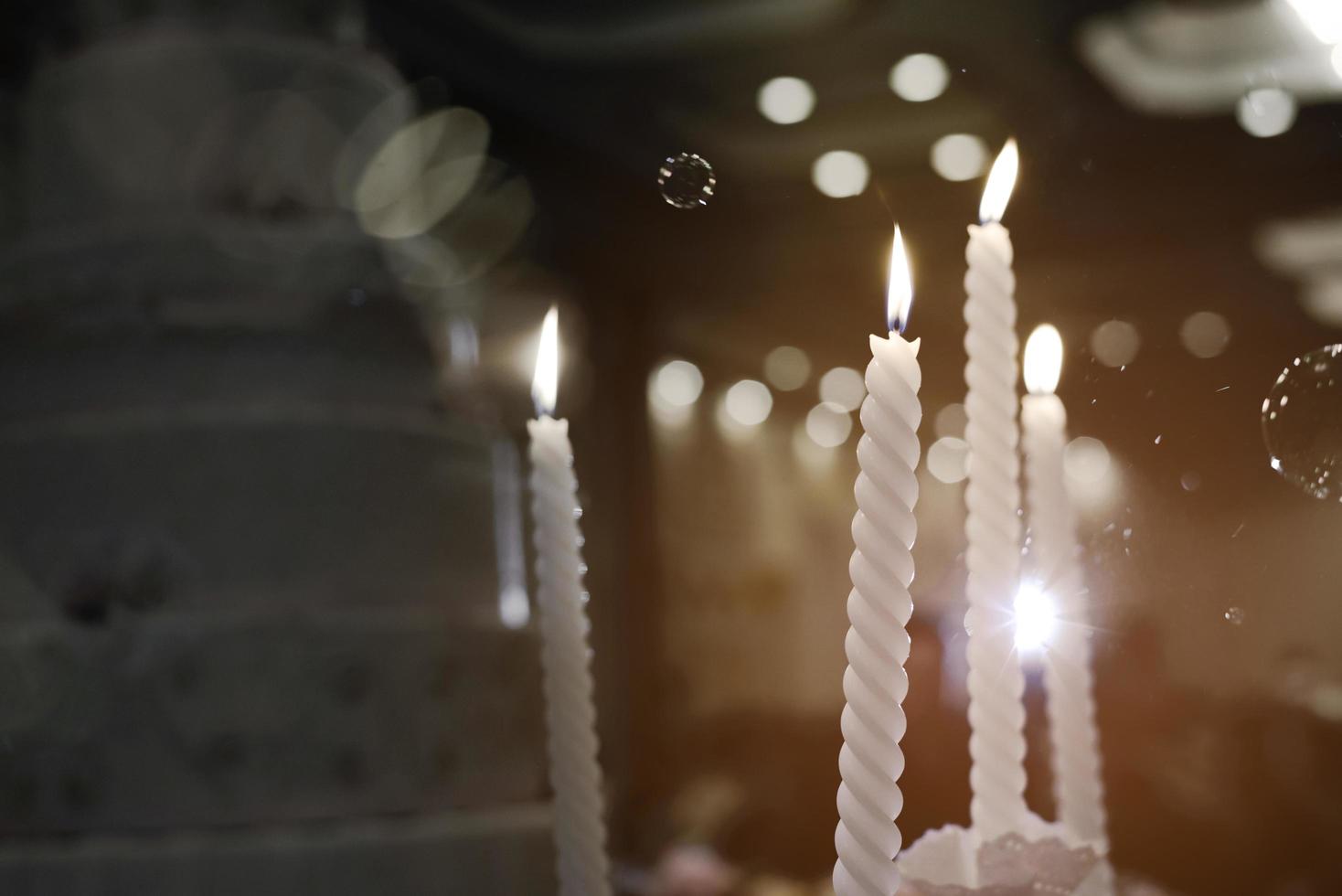 vela para cerimônia de casamento em festa de casamento foto