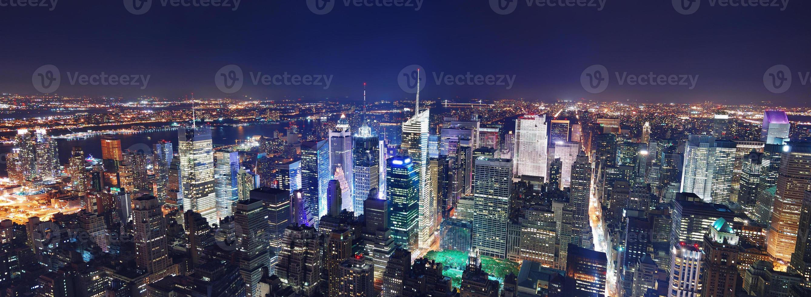cidade de nova york manhattan noite panorama foto