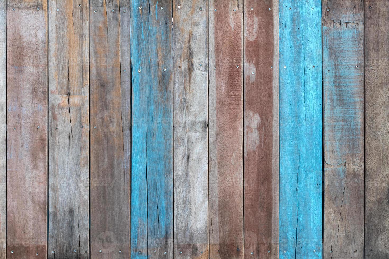 parede de madeira velha com azul antigo. foto