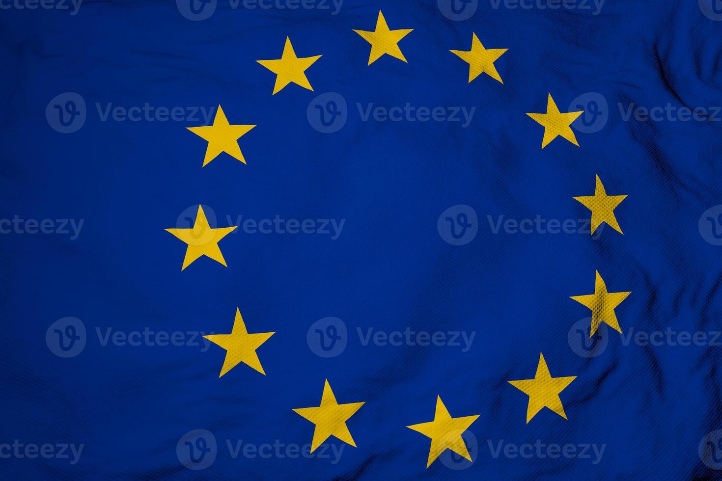 bandeira da união europeia em renderização em 3d foto