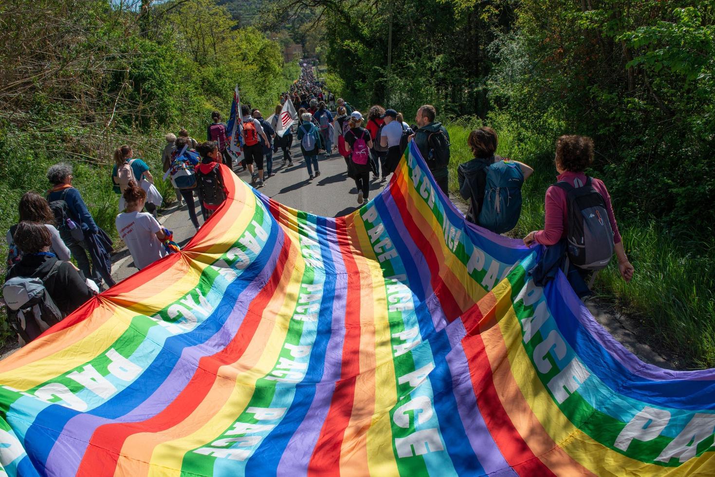 assis, itália, 2022-marcha pela paz contra todas as guerras foto