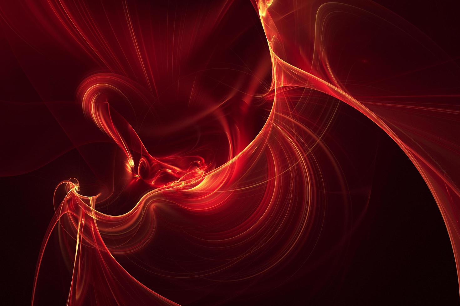 curva elegante linhas de fundo vermelho. conceito de ilustração 3d realista de ondas de fumaça futurista foto