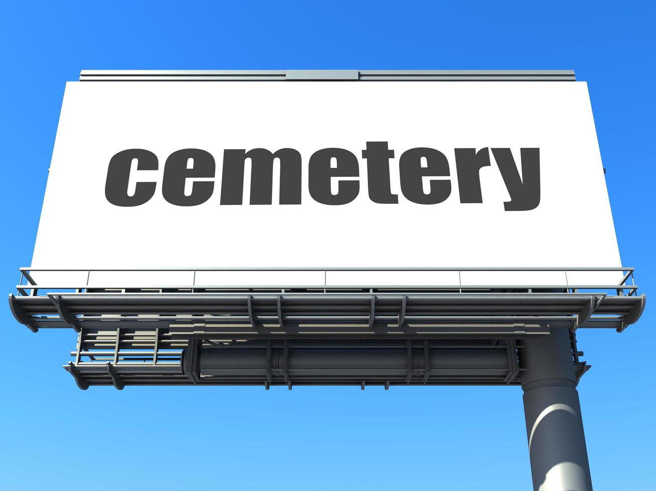 palavra cemitério em outdoor foto