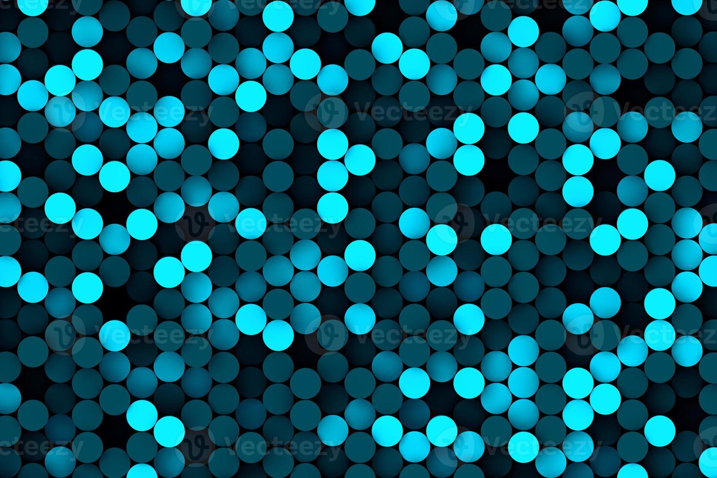 fundo abstrato de composição de mosaico decorativo círculo geométrico azul marinho escuro. renderização 3d de cilindros gradientes coloridos abstratos foto