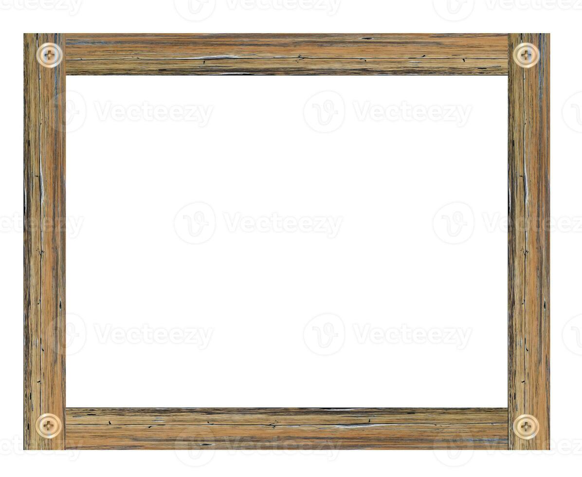 porta-retrato de madeira isolado no fundo branco. com trajeto de grampeamento. foto