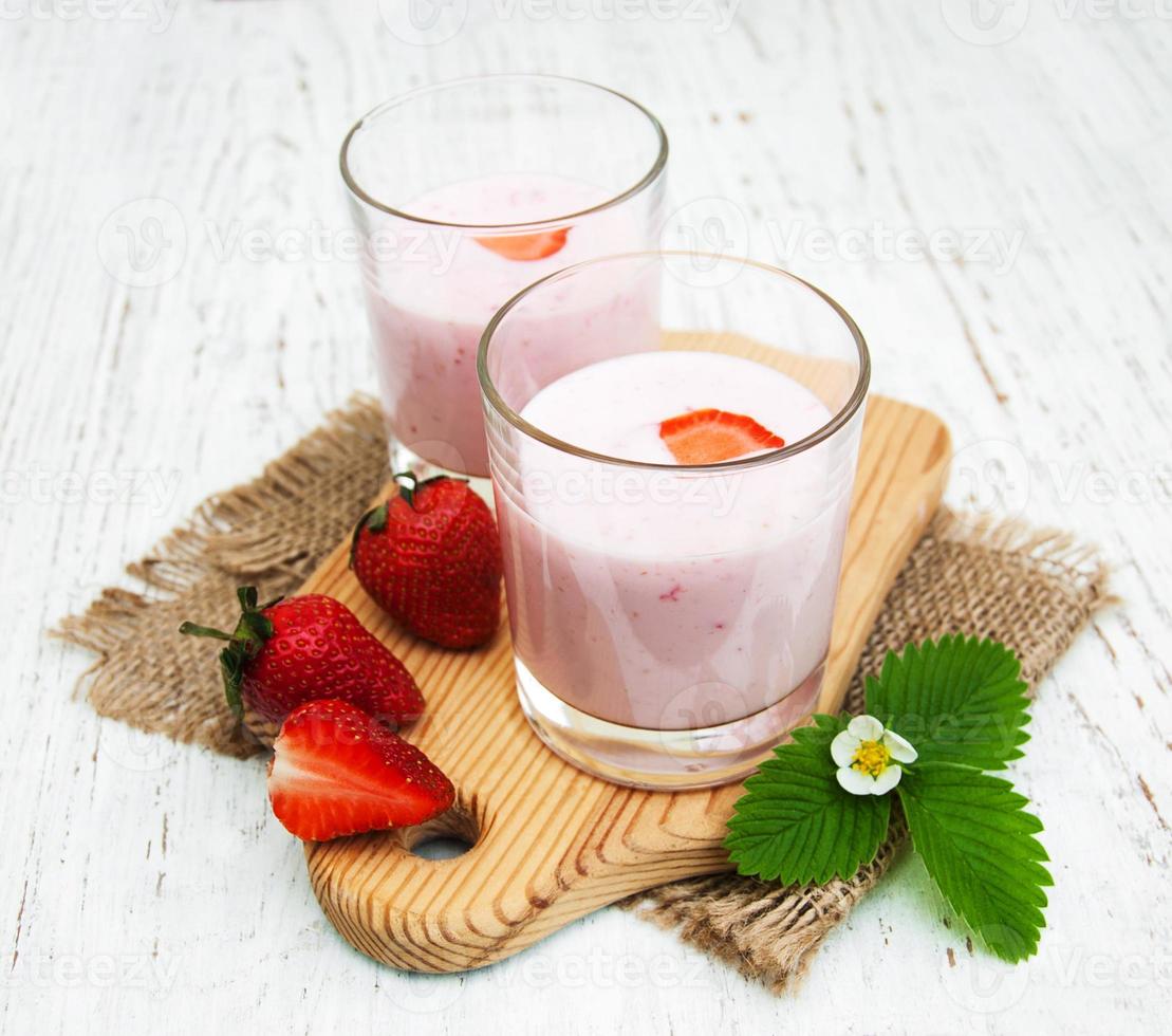 iogurte de morango foto