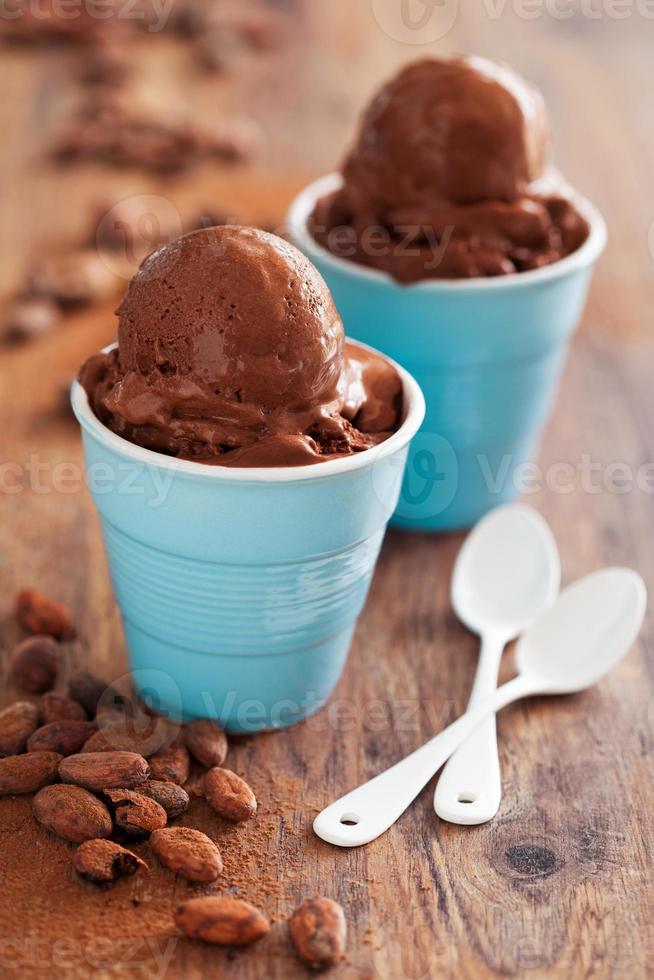 sorvete de chocolate caseiro foto
