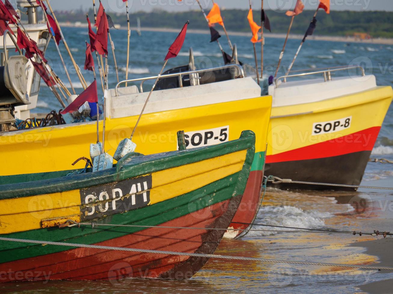 a praia de sopot na polônia foto