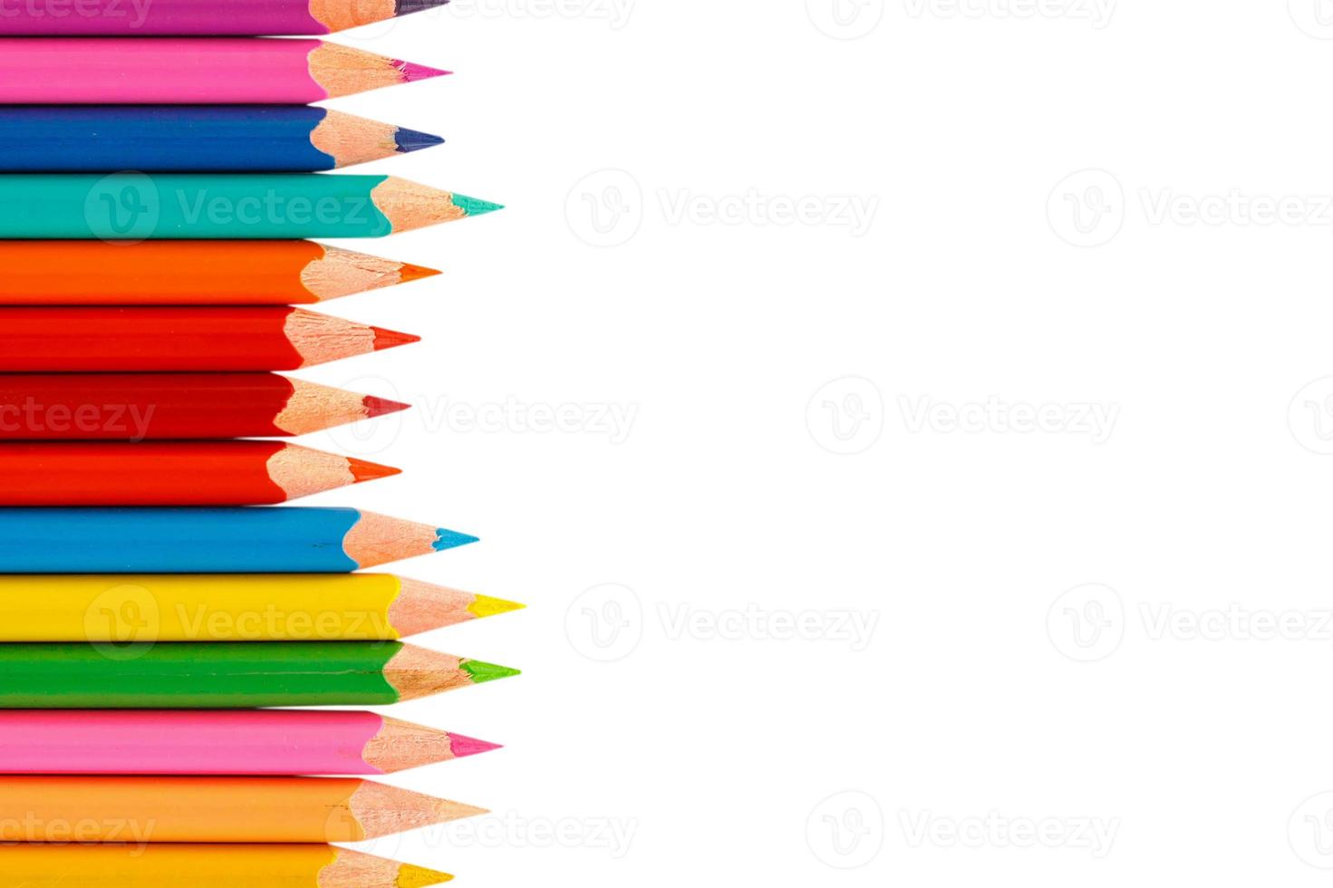lápis de cor, isolados no fundo branco foto