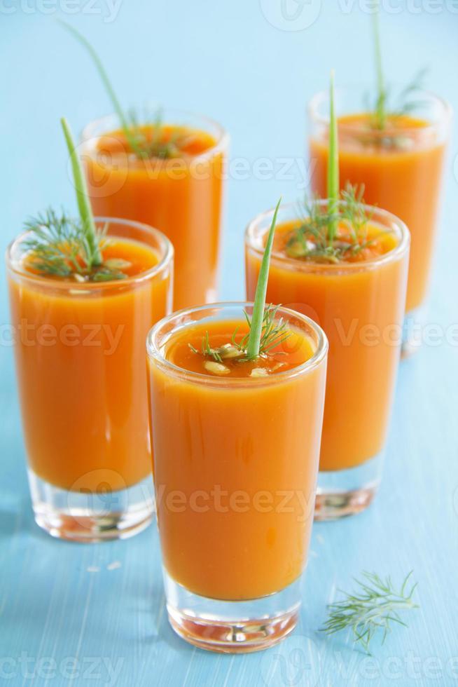 sopa de creme de legumes (abóbora, cenoura). foto
