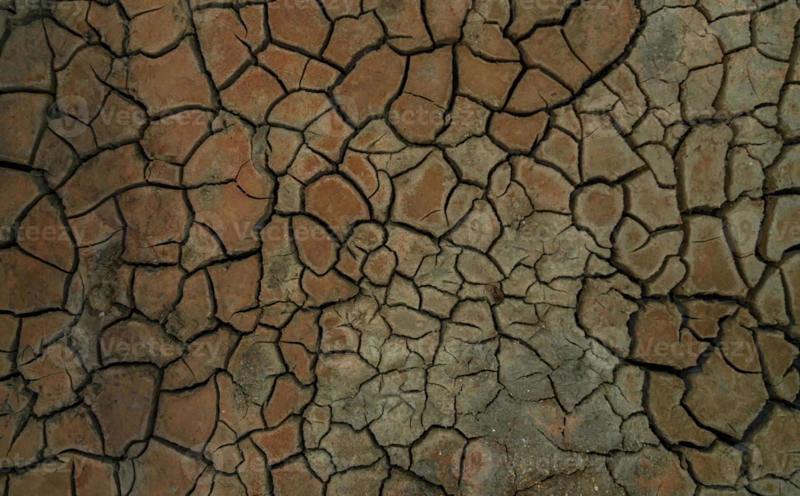 mudanças climáticas e terras secas. Crise de água. clima árido. rachar solo. desastre da natureza. fundo de textura de solo seco. pele seca, rachada e conceito de eczema. causa do aquecimento global do vórtice polar. foto