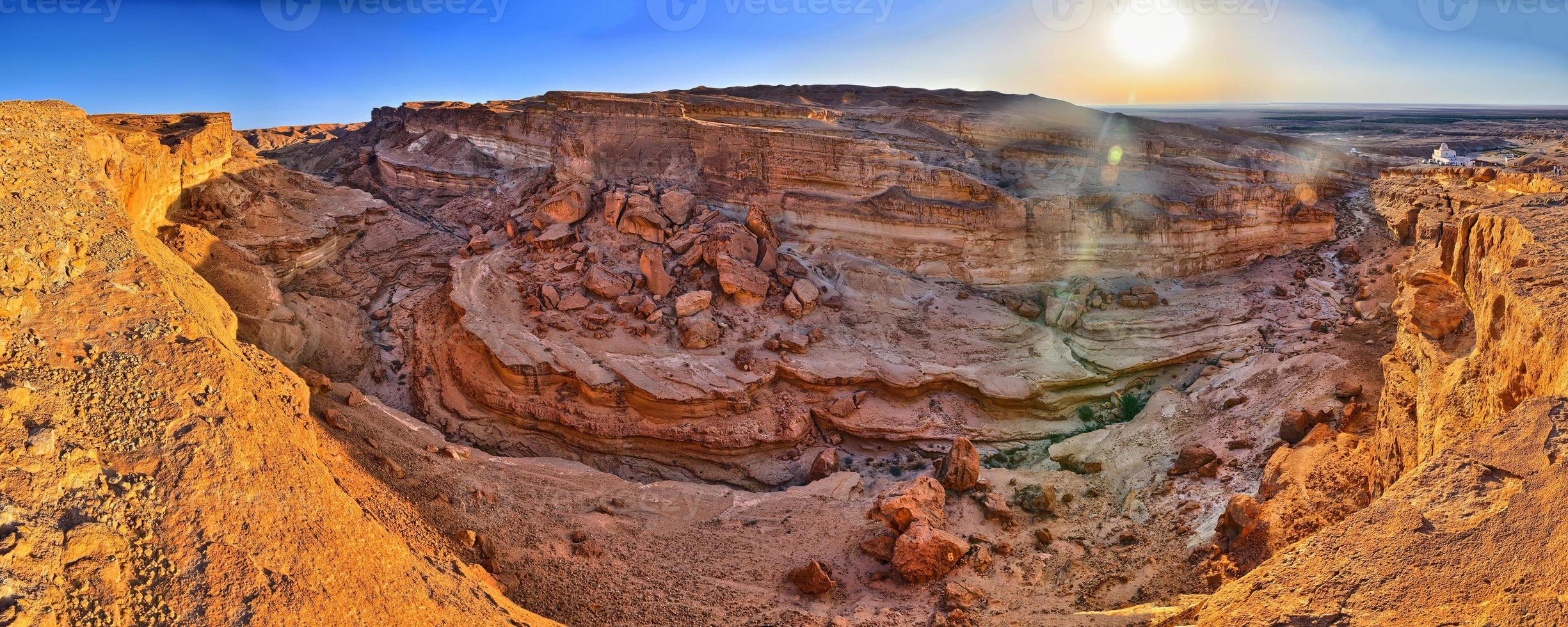 canyon tamerza, deserto do saara, tunísia, áfrica, hdr panorama foto