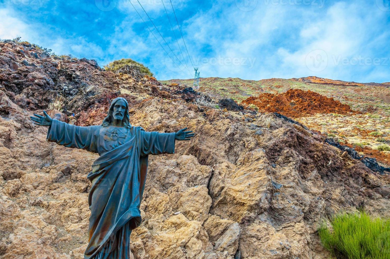 estátua de jesus cristo o redentor em tenerife, ilhas canárias foto