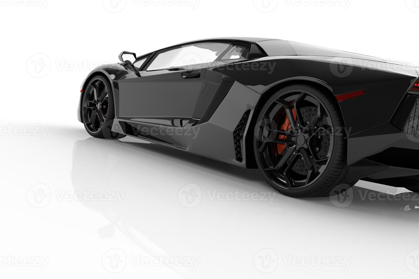 carro esportivo preto rápido no estúdio de fundo branco. brilhante, novo, luxuoso. foto