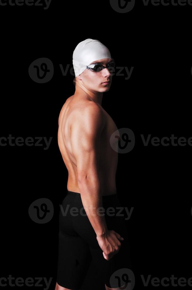 retrato de nadador masculino musculoso foto