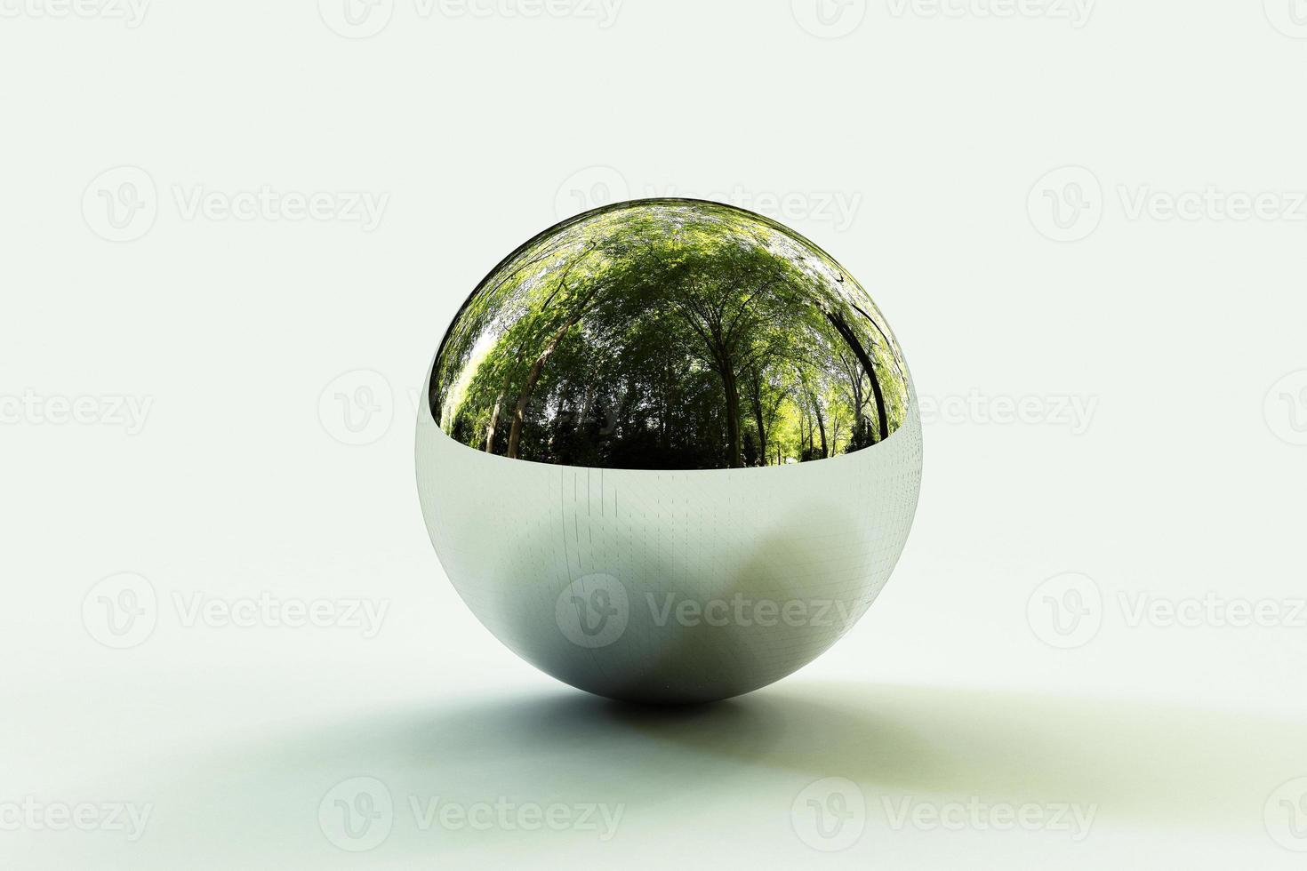 formas geométricas com ambiente refletido na esfera. renderização em 3D foto
