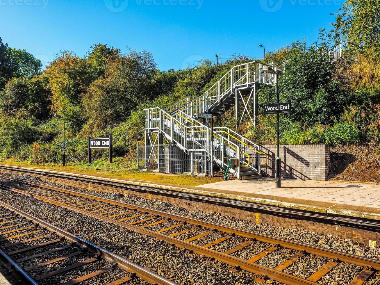 estação final de madeira hdr em tanworth em arden foto