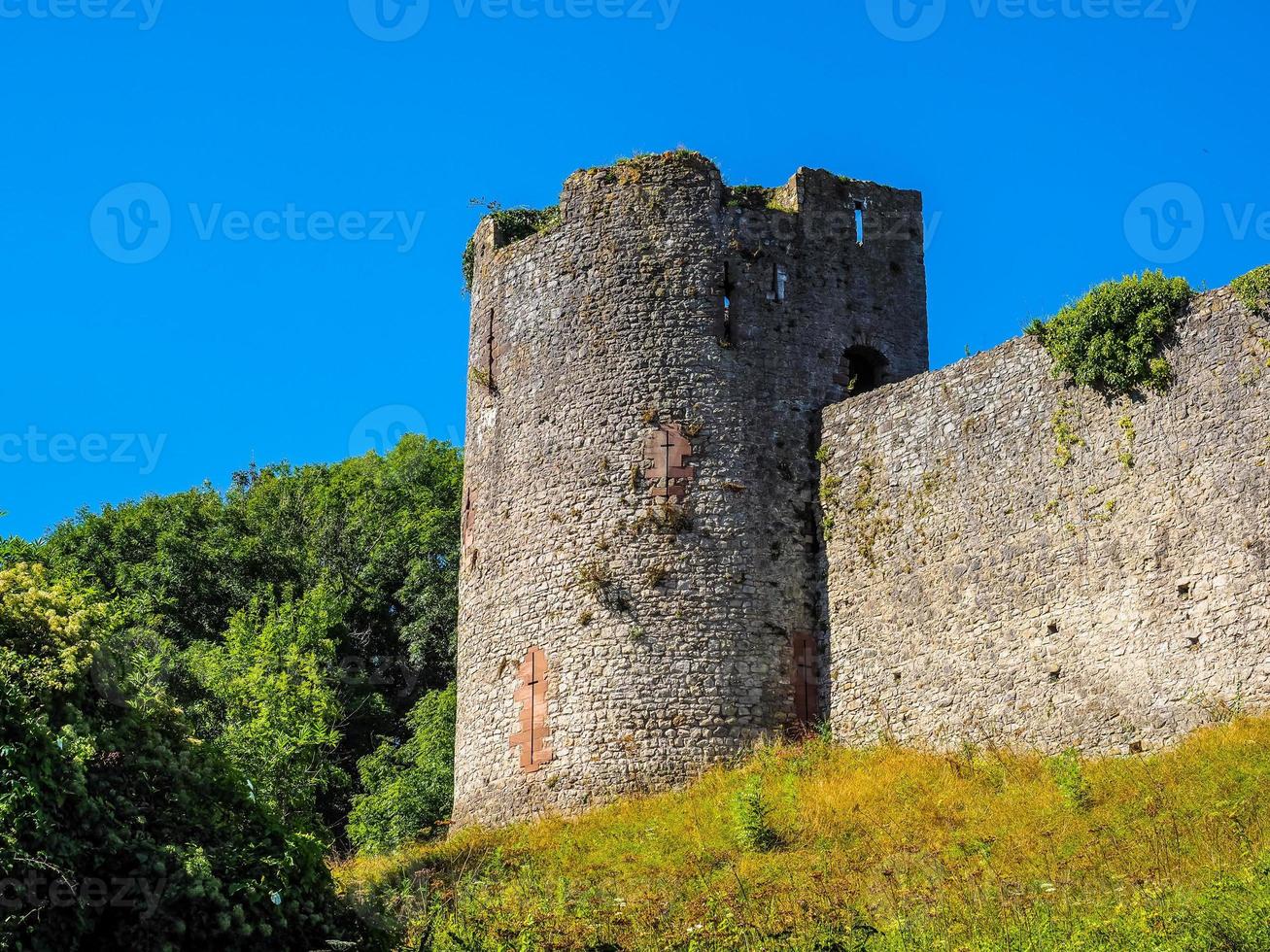 hdr ruínas do castelo chepstow em chepstow foto